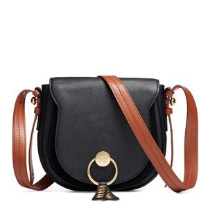 See by Chloe Black and Tan Leather Crossbody Bag